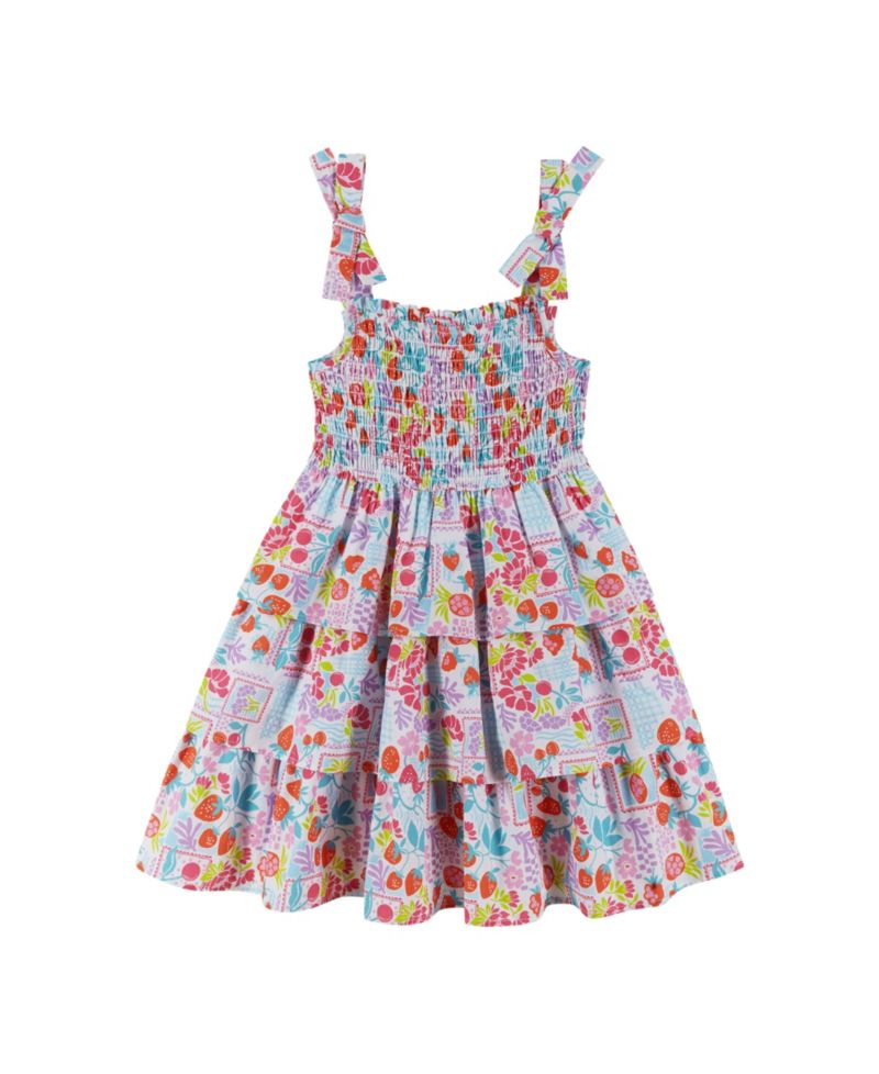 Andy and Evan Little Girls Toddler/Child Tiered Poplin Dress