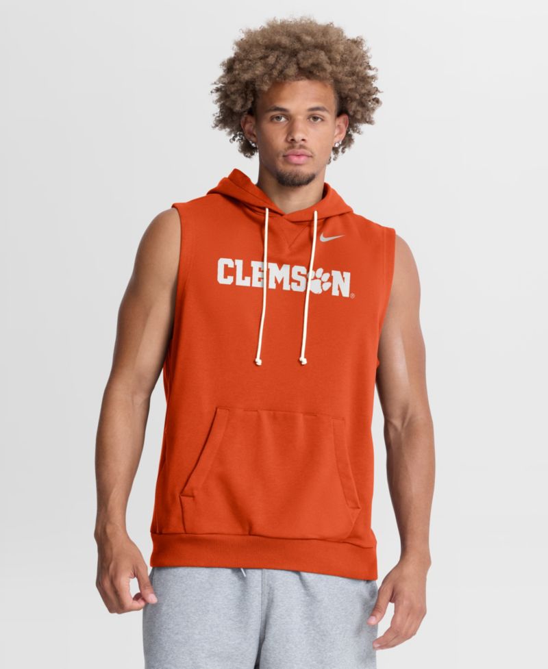 Men's Orange Clemson Tigers 2026 Sideline Sleeveless Dri-FIT Hoodie