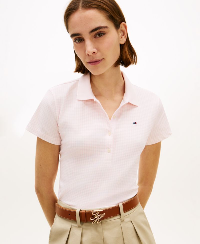 Women's Printed Short-Sleeve Polo Top