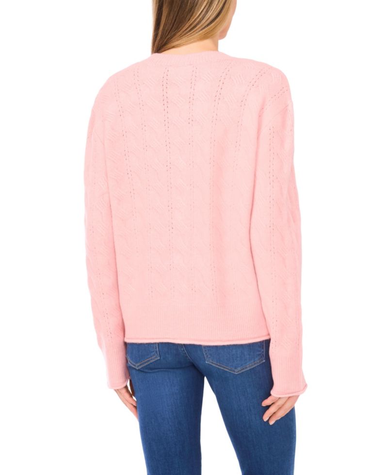 Women's Cable V-Neck Cardigan Sweater