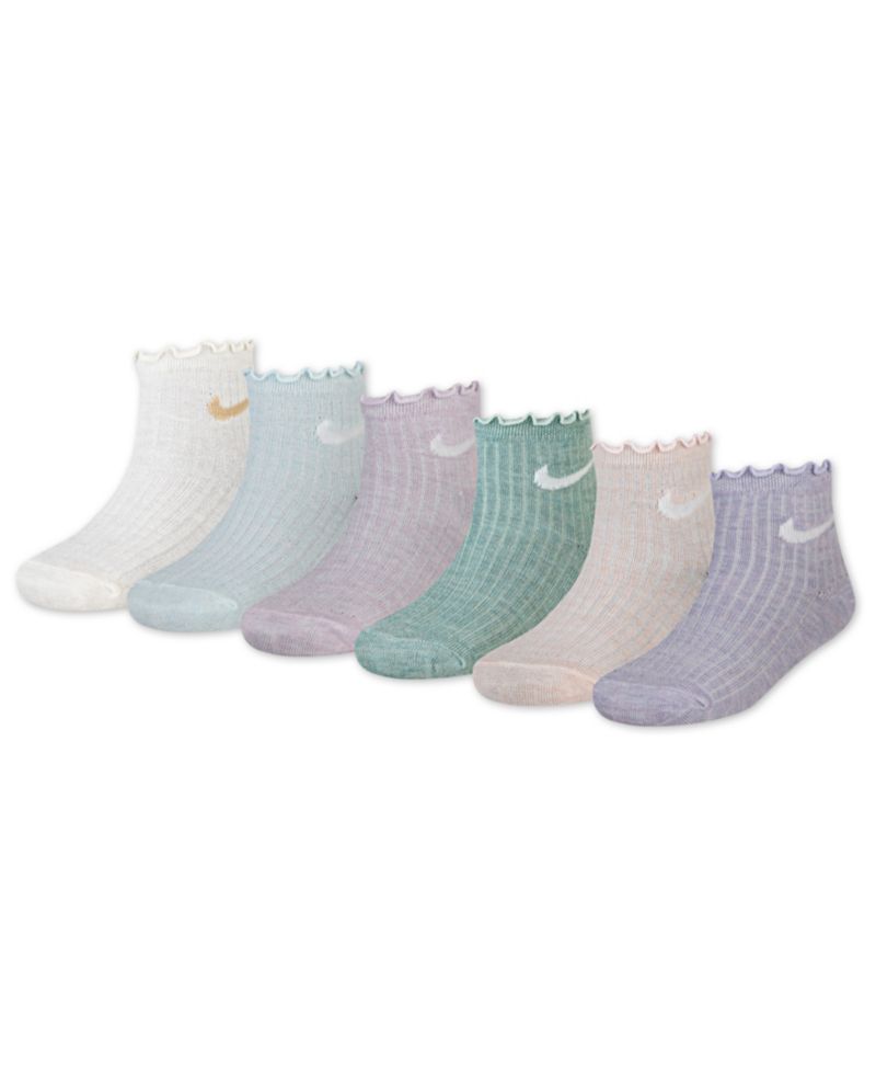 Girls' 4-7 Lettuce Ankle Socks, 6-Pack
