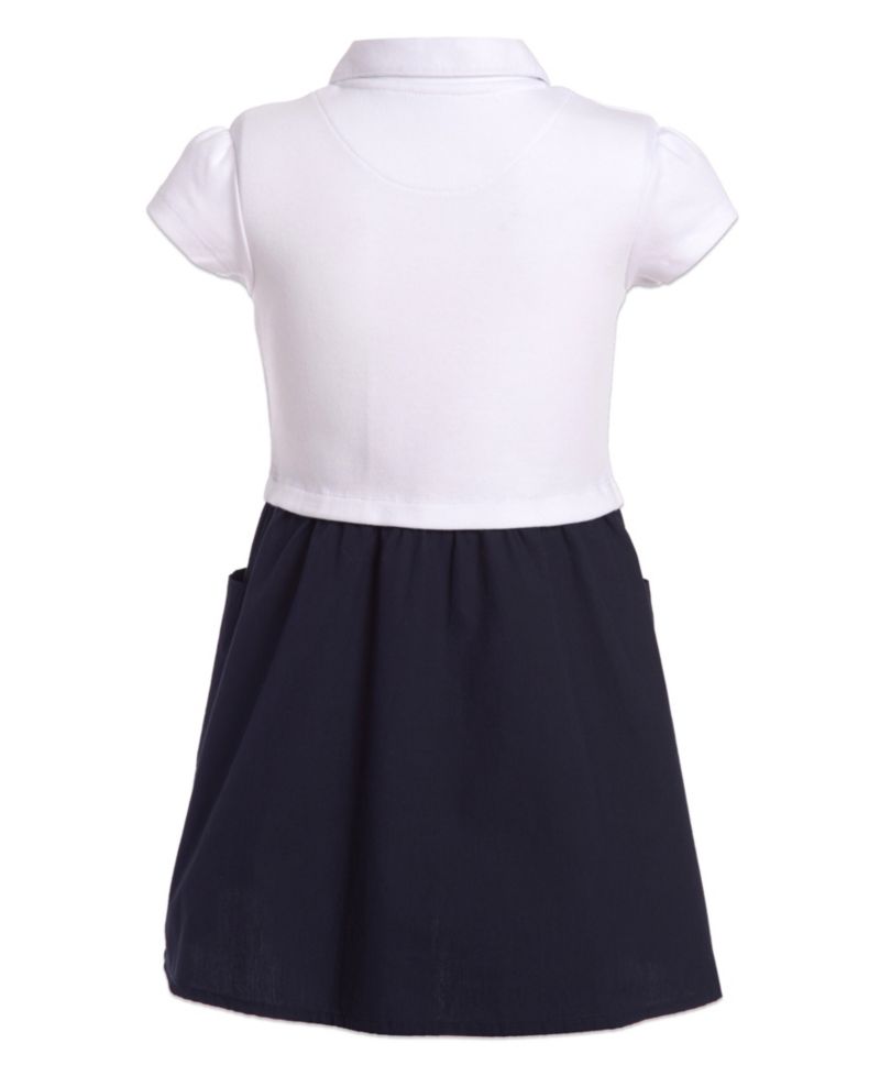 Little Girls Uniform 2 Tone Interlock Dress