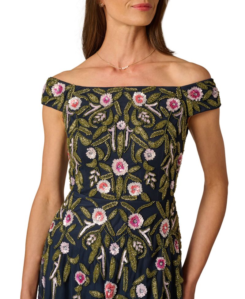 Women's Beaded Fit & Flare Dress