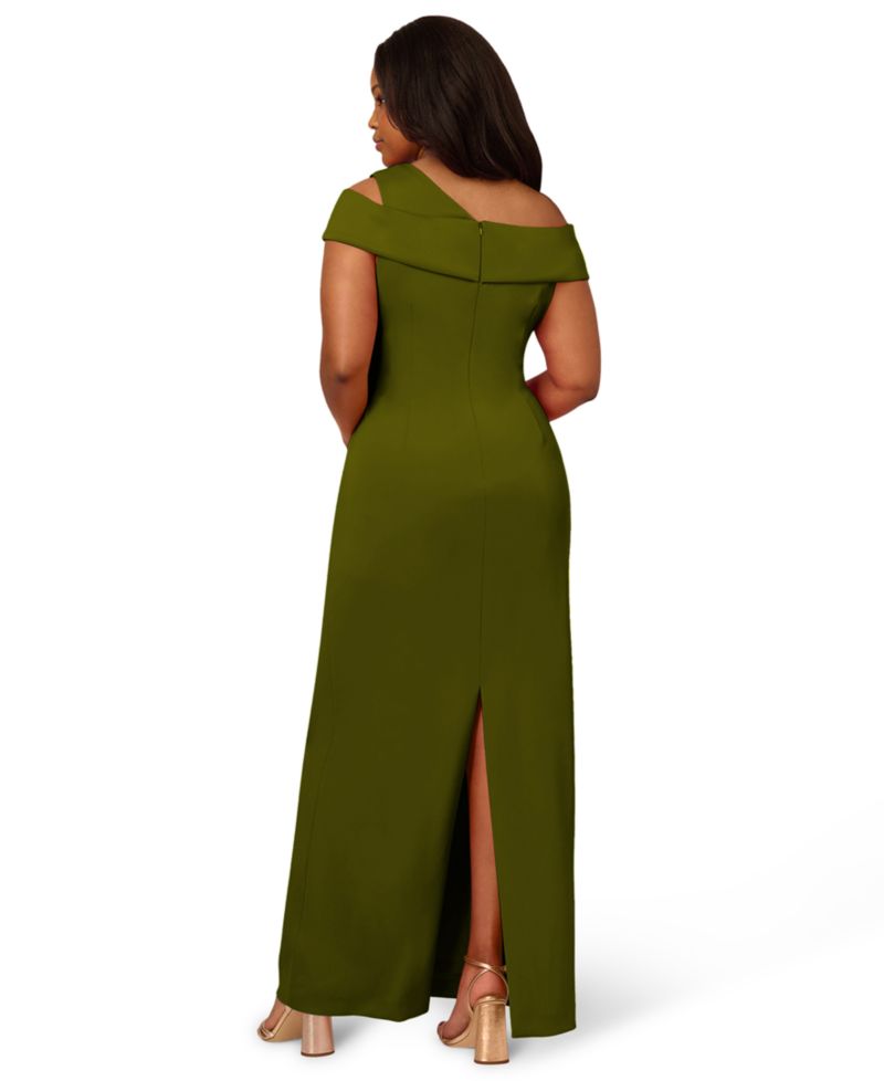 Plus Size Asymmetrical Draped Gown