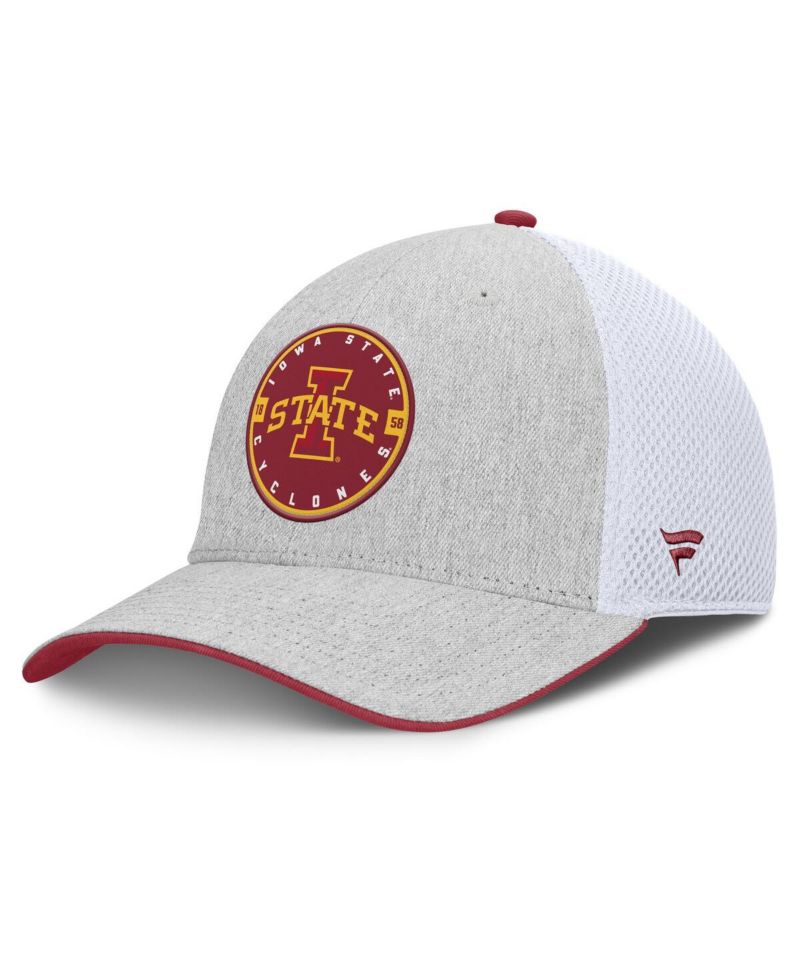 Men's Heather Gray/White Iowa State Cyclones Trigger Flex Hat