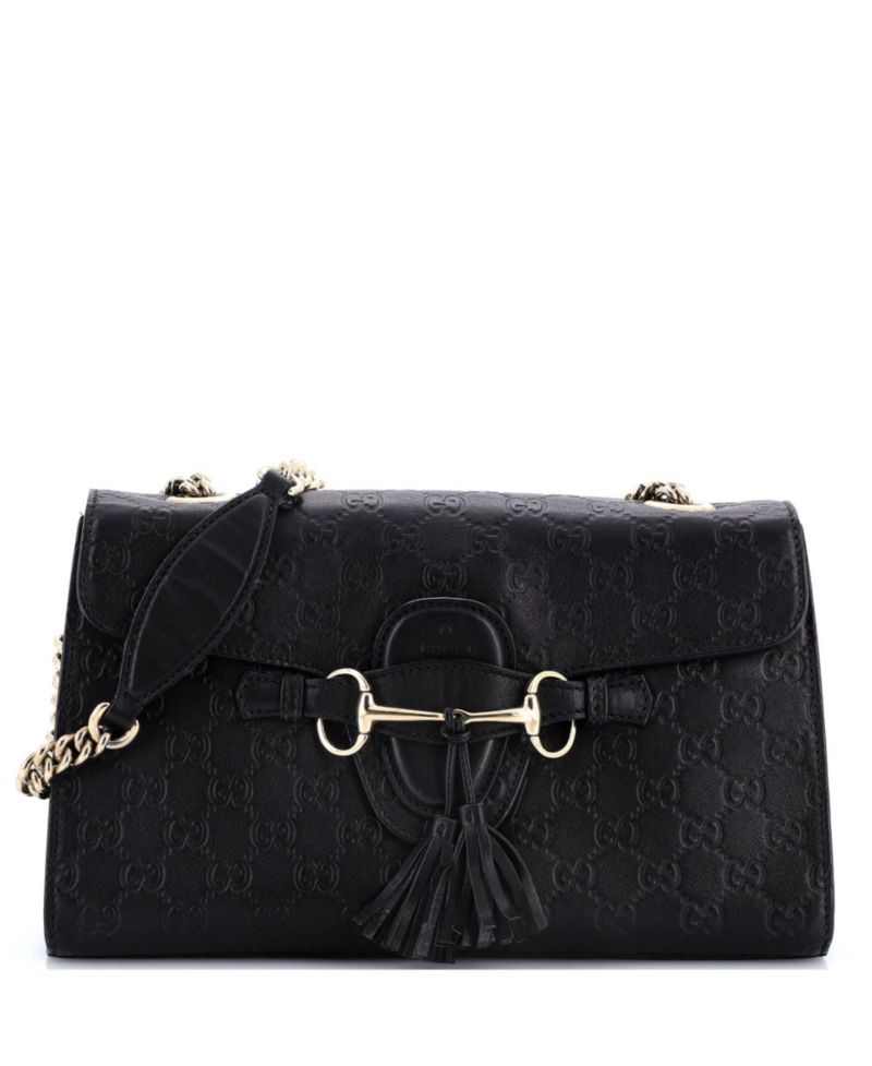 Medium Emily Chain Flap Bag Guccissima Leather