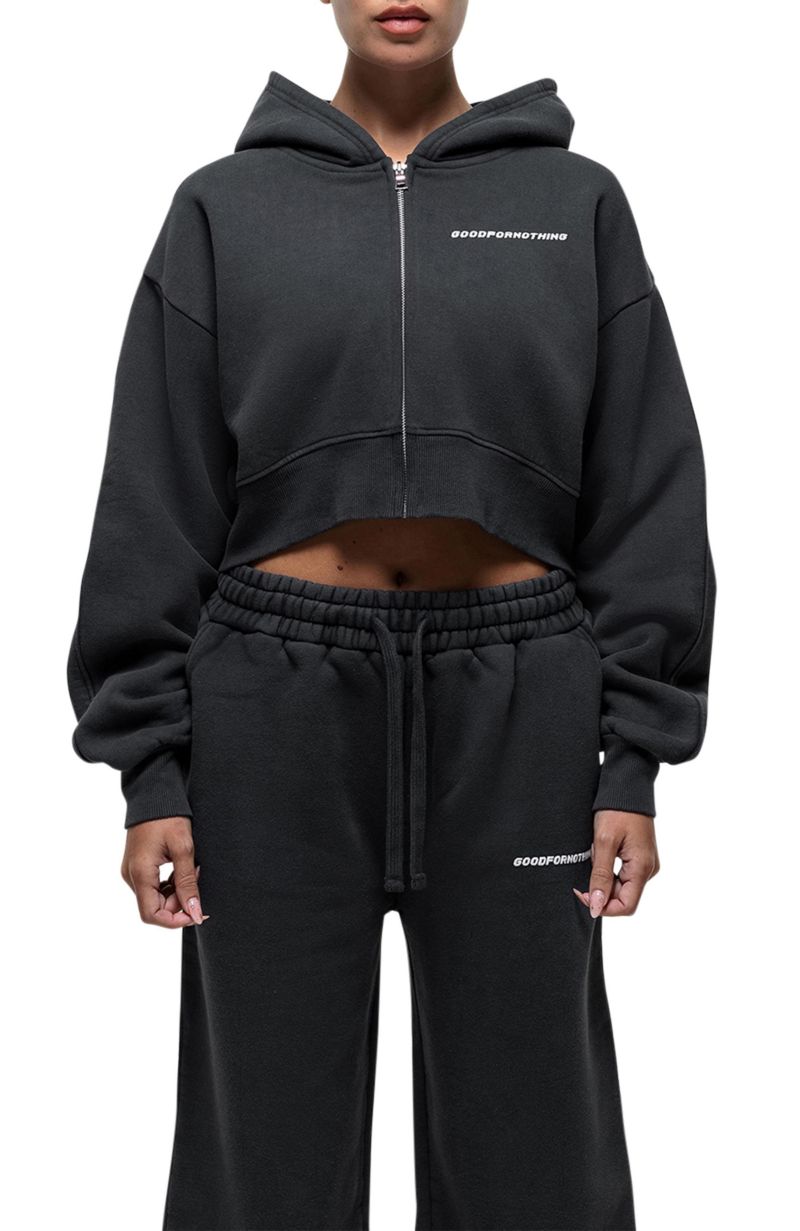 Women's Vintage Crop Zip Hoodie