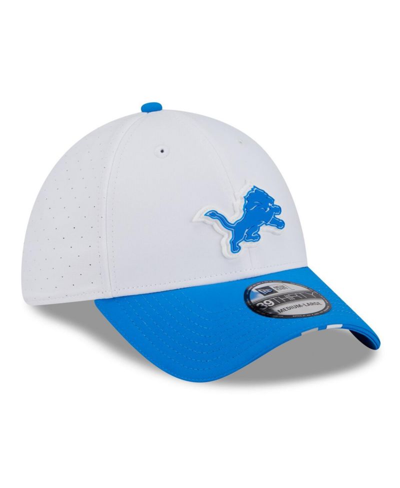 Men's White/Blue Detroit Lions 2025 NFL Training Camp 39THIRTY Flex Hat
