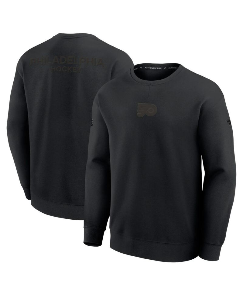 Men's Black Philadelphia Flyers Authentic Pro Road Tri-Blend Sweatshirt