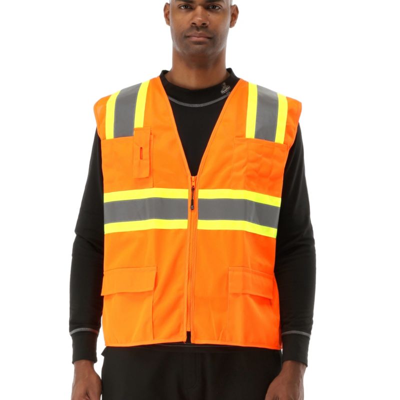 Big & Tall Hi Vis Orange Safety Work Vest