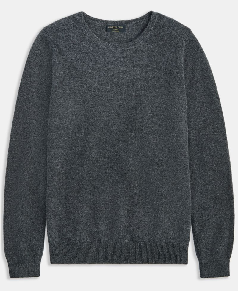 100% Cashmere Women's Petite Long-Sleeve Crewneck Sweater