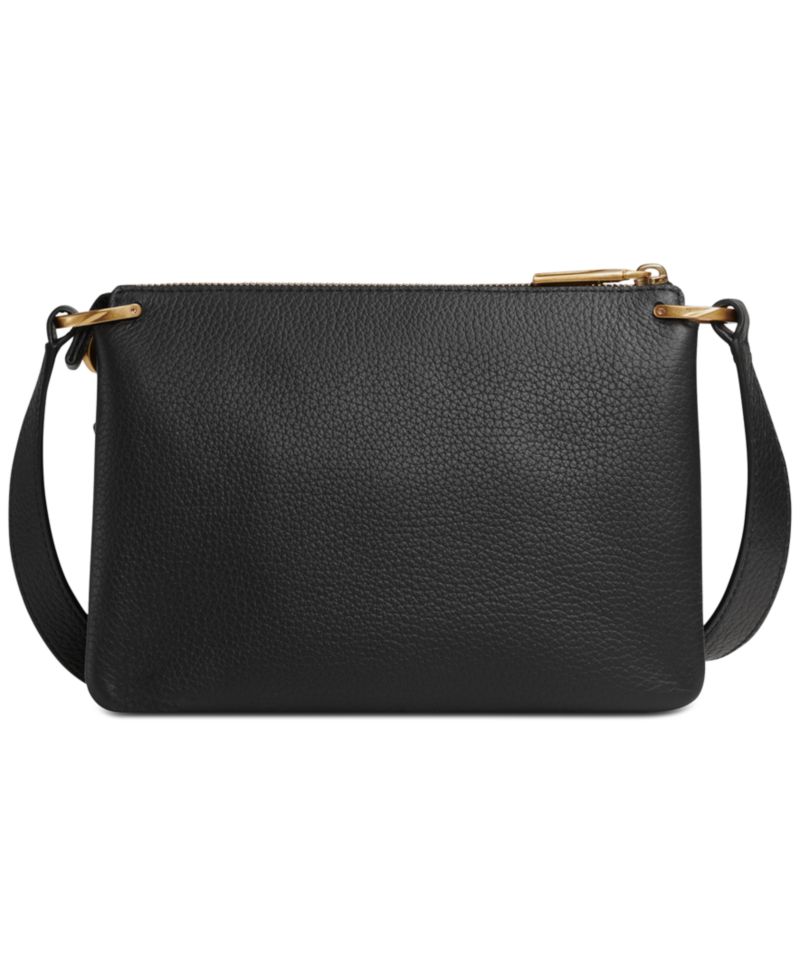 Glenwood Zippered Leather Small Crossbody with Tassel Detail