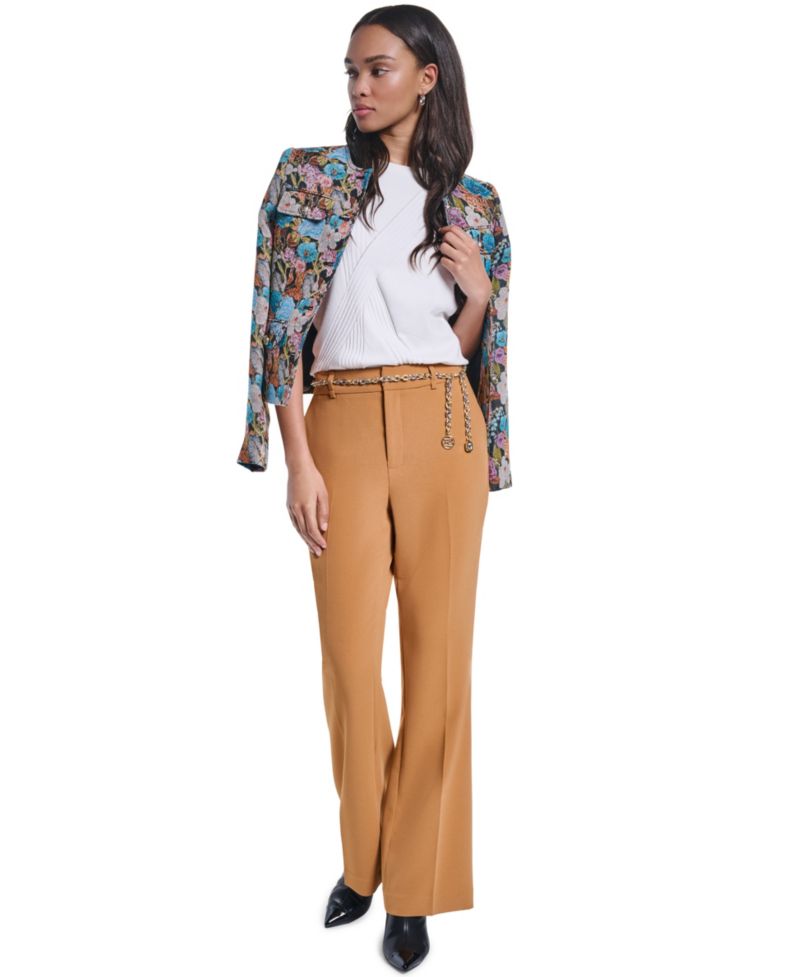 Women's Mid-Rise Chain Belt Pants