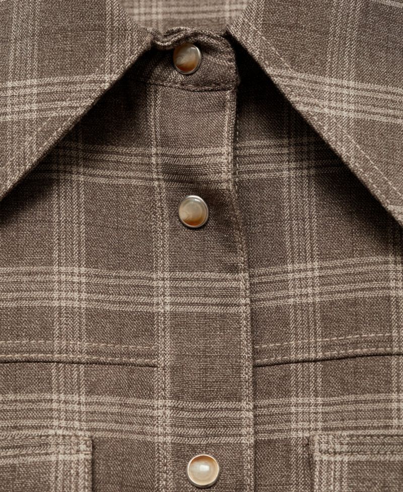 Women's Pockets Detail Check Overshirt