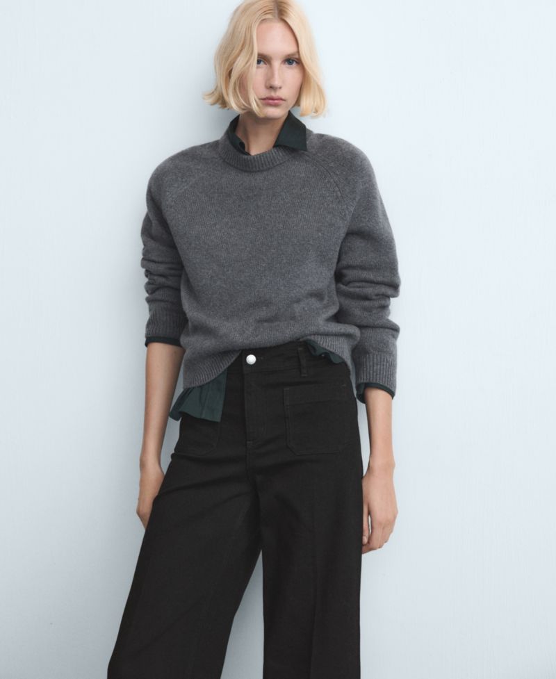 Women's Pockets Wide-Leg Jeans