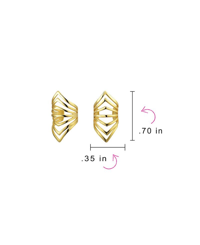 Chevron Silver Ear Cuff Cartilage Clip Helix .925 Sterling Silver