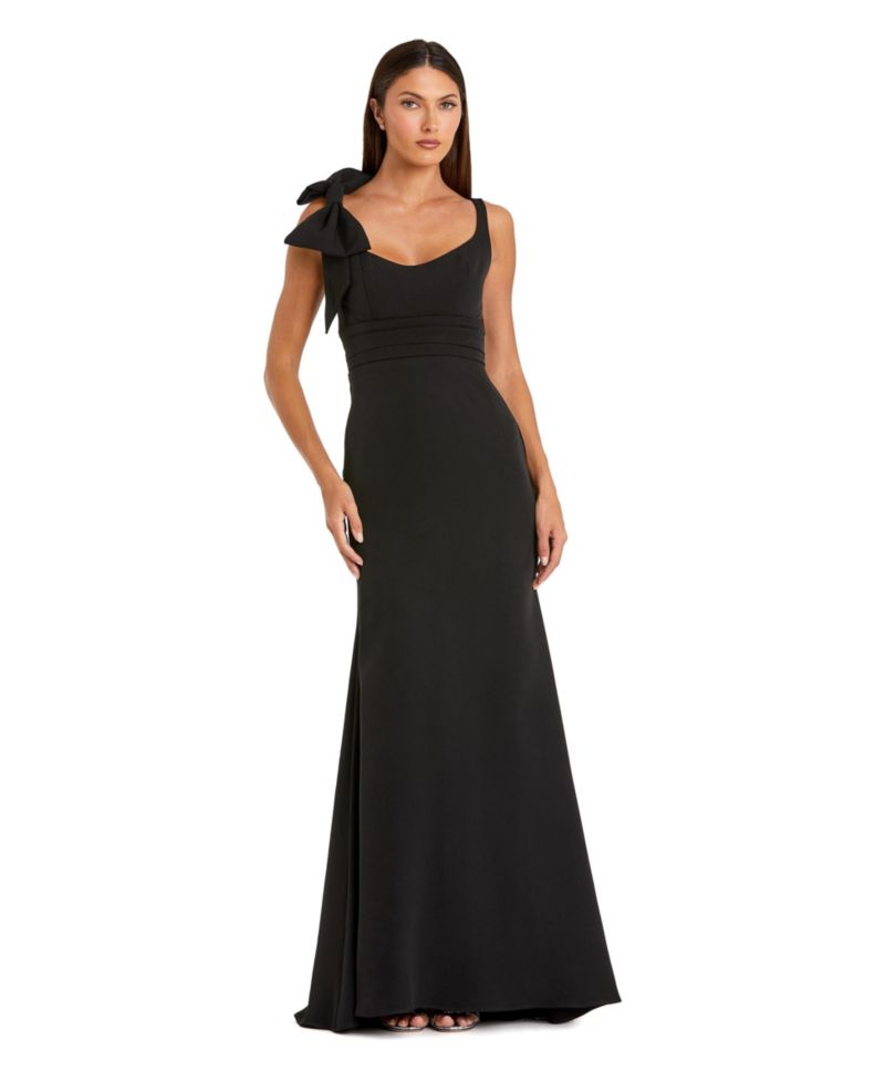Petite Sleeveless Scoop Neck Bow Detail Gown