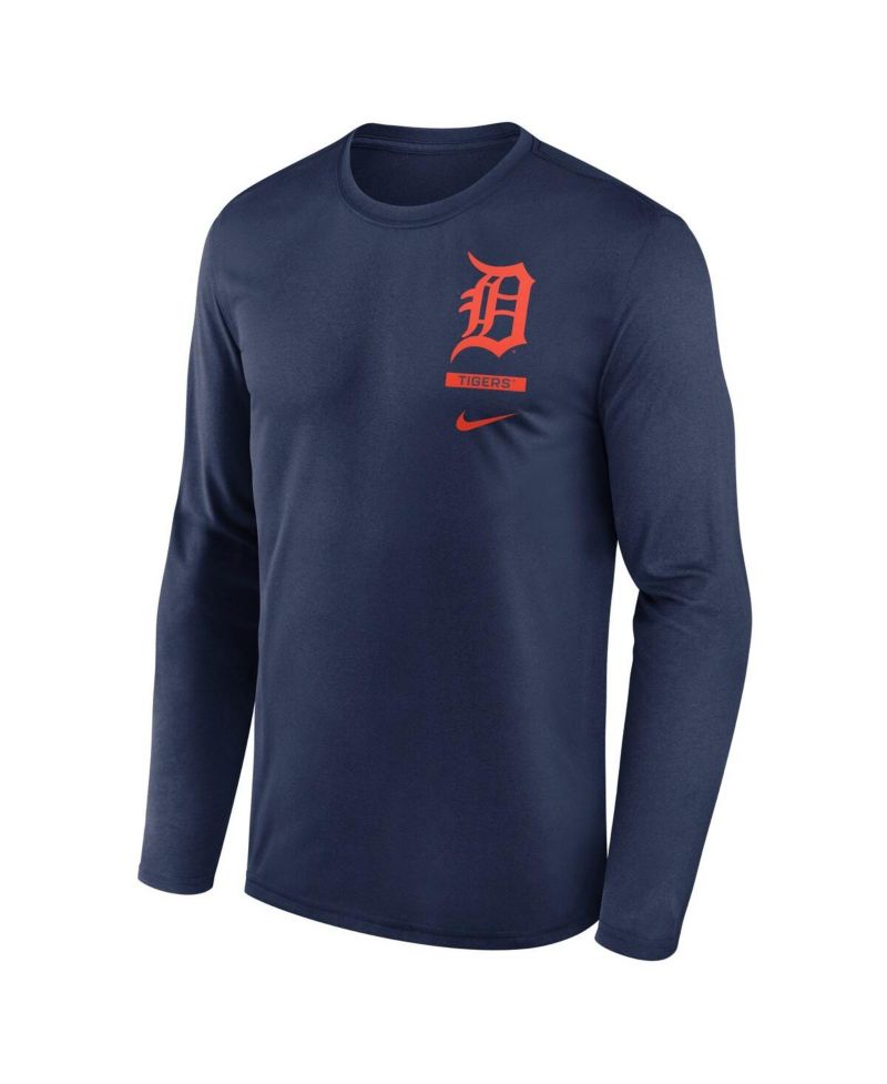 Men's Navy Detroit Tigers 2-Hit Legend Dri-FIT Long Sleeve T-Shirt