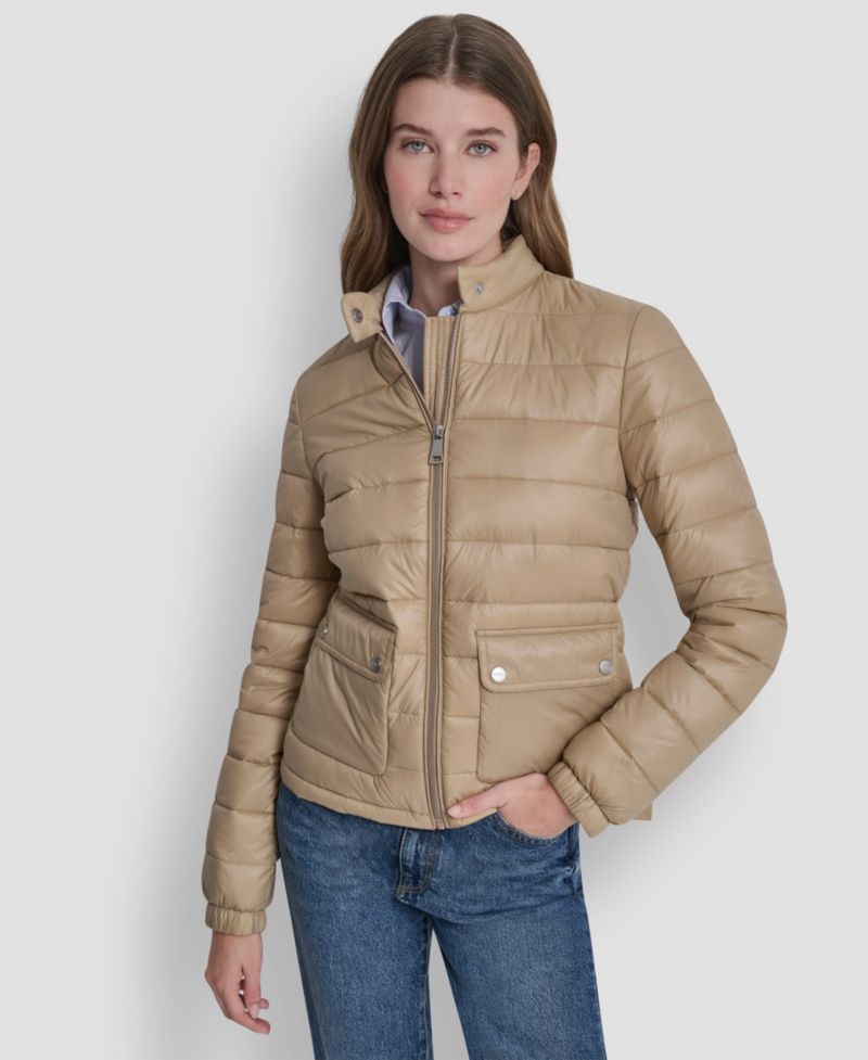 Women's Packable Moto Collar Short Coat