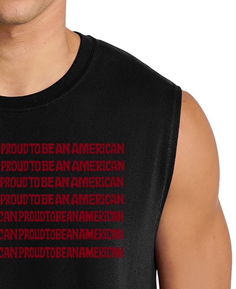 Men's American Flag Word Art Crewneck Tank Top