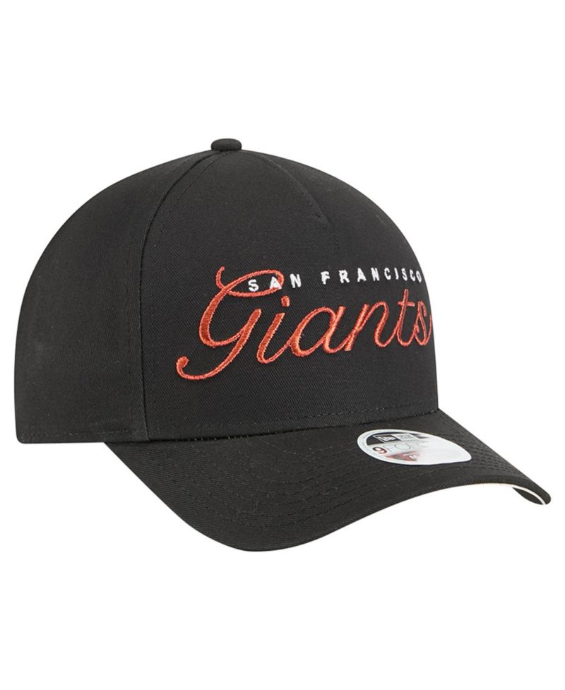 Women's Black San Francisco Giants Metallic A-Frame 9FORTY Adjustable Hat