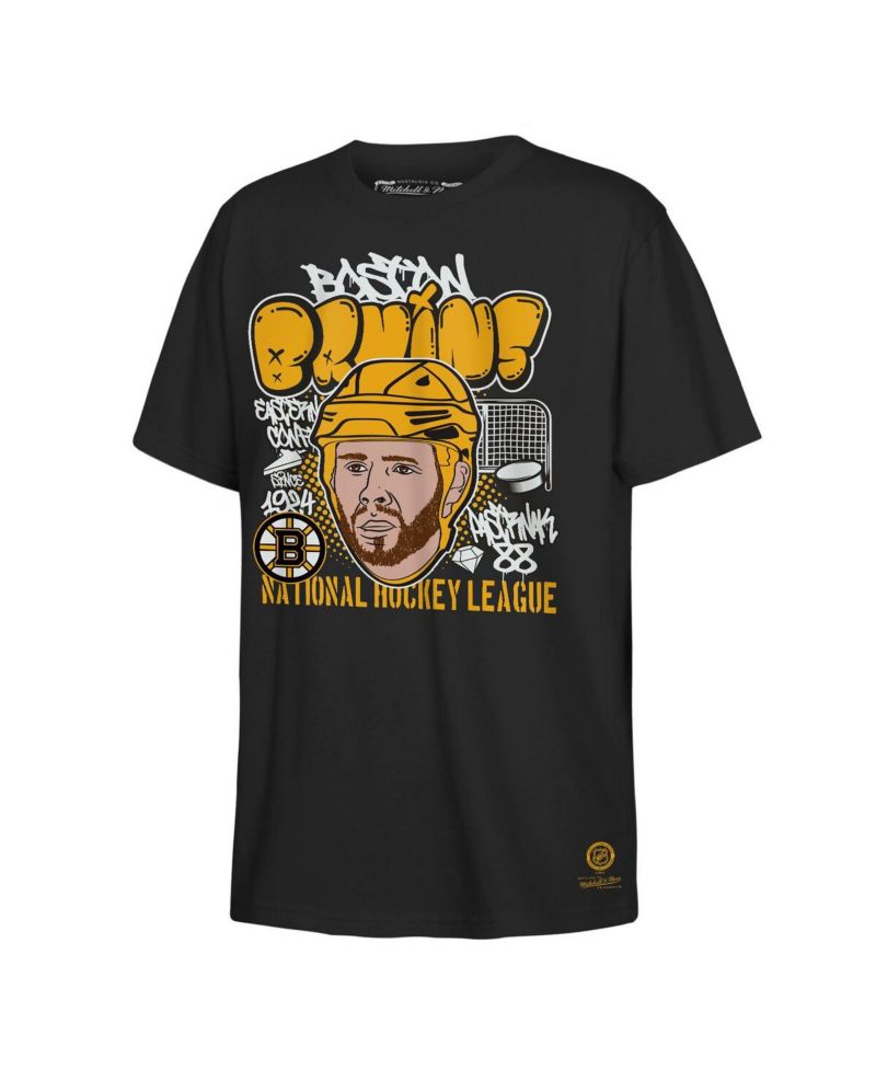 Big Boys and Girls David Pasternak Black Boston Bruins Caricature T-Shirt