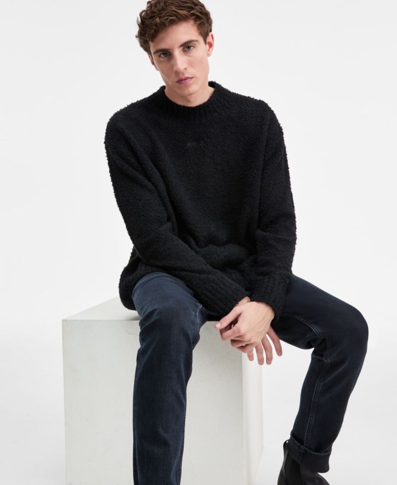 Men's Sanou Logo Crewneck Long-Sleeve Sweater
