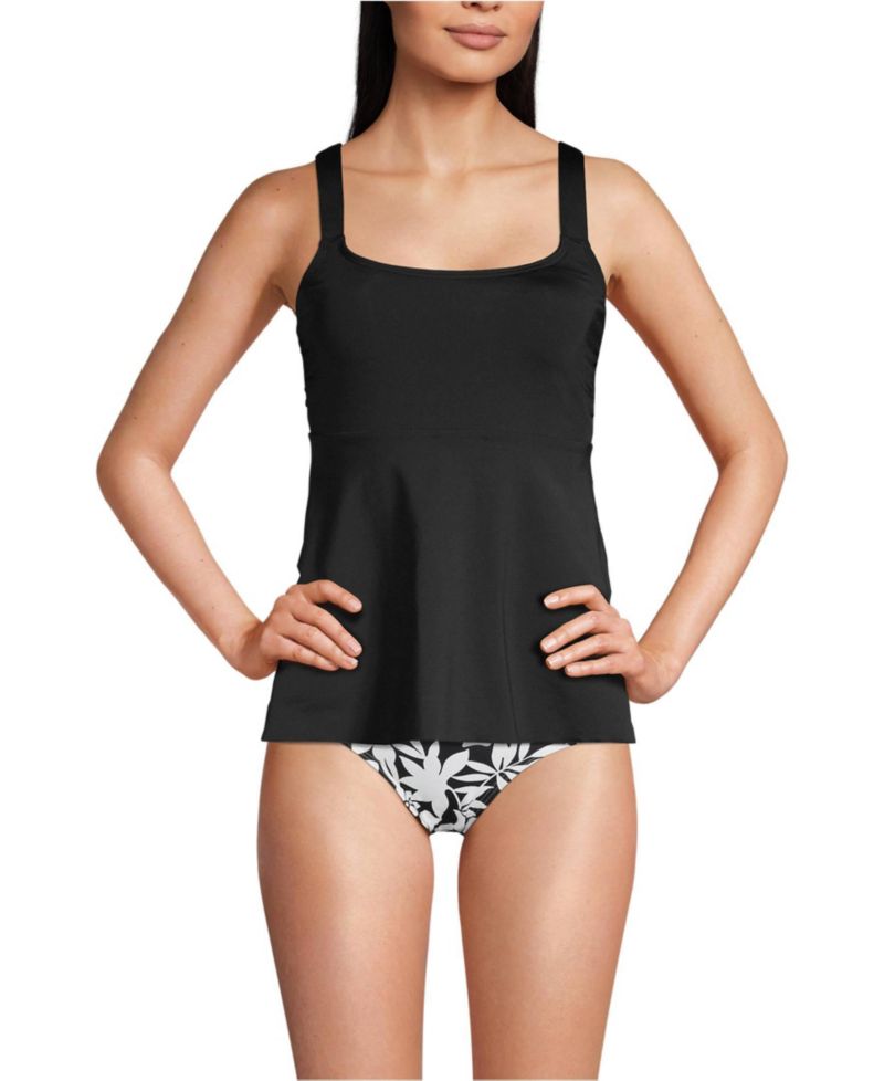Women's DD-Cup Adjustable Scoop Neck Flutter Tankini Top