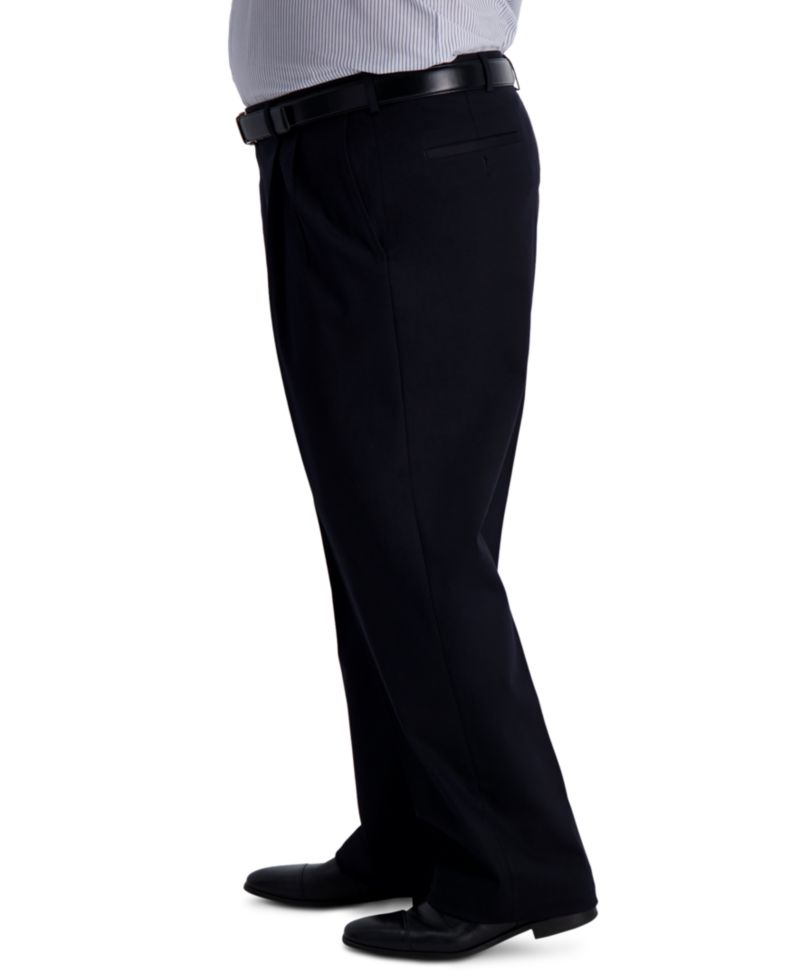 Men's Big & Tall Iron Free Premium Khaki Classic-Fit Pleated Pant