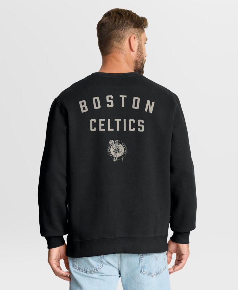 Men's Black Boston Celtics Crossover Collection Defensive Rotation Drill Premium Pullover Sweatshirt