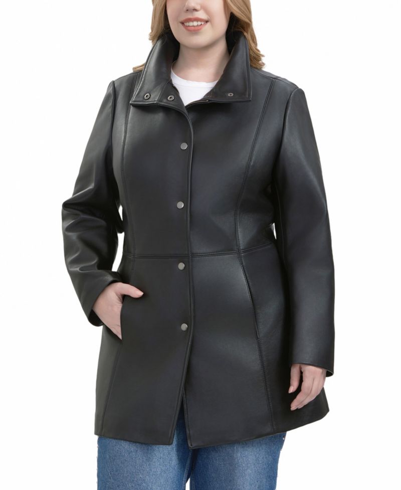 Plus Size Rosie Leather Coat