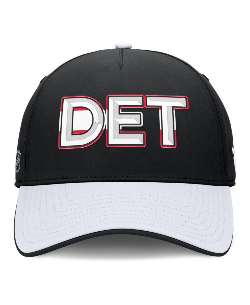 Men's Black/White Detroit Red Wings Authentic Pro Rink Team Code Flex Hat