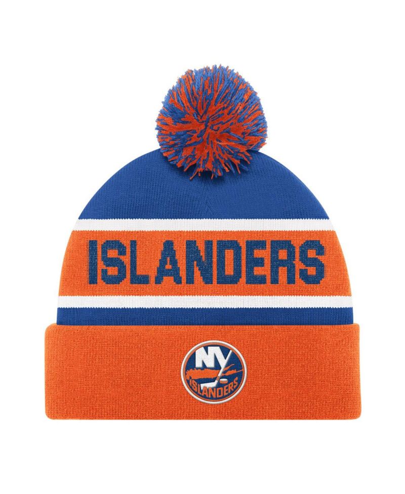Men's Orange New York Islanders Cuffed with Pom Knit Hat