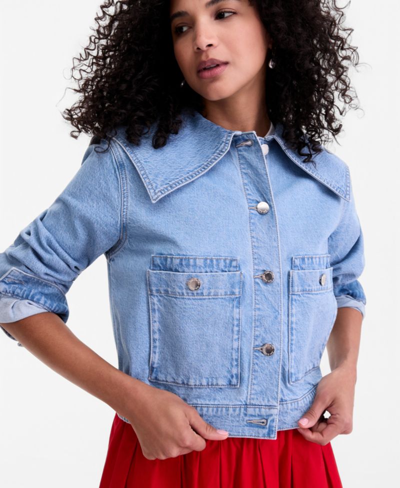 Women's Sailor-Collar Denim Jacket