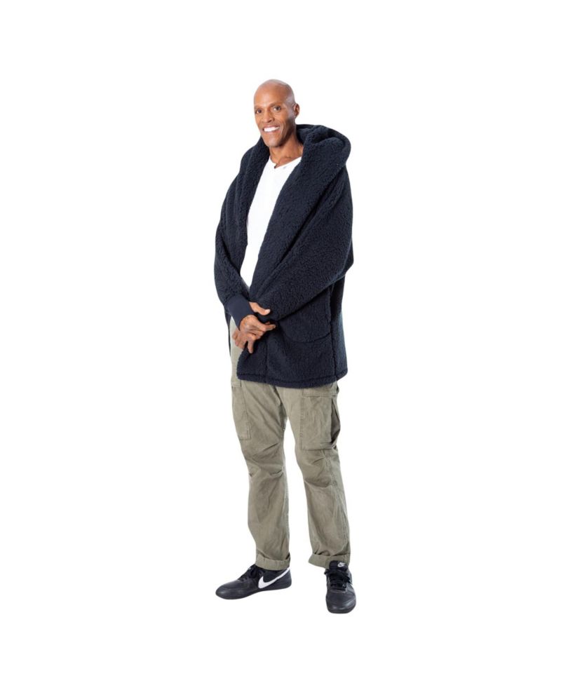 Men's and Women's The Best Lounger In The World Black Orlando Magic Oversized Open-Front Hoodie Sweater