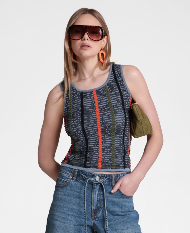 Women's Novel Stitch Stripe Tank Top
