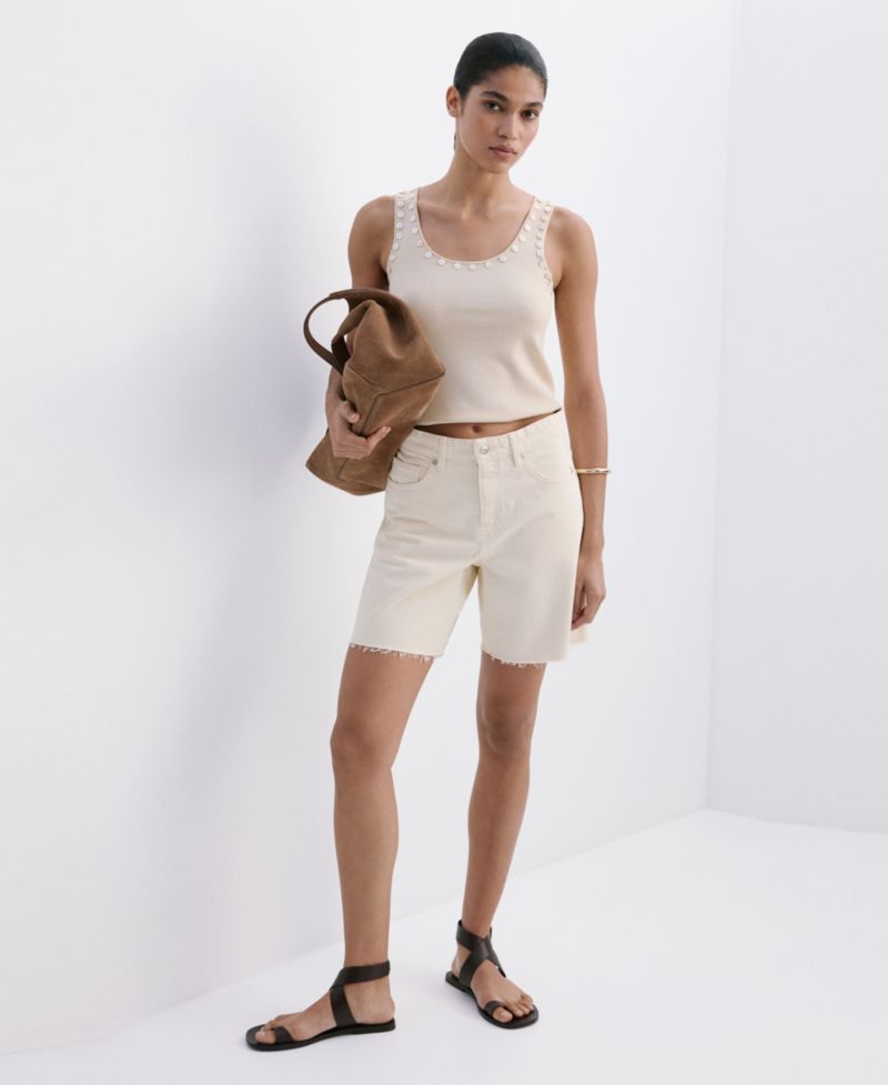 Women's Straight Low-Rise Denim Bermuda Shorts
