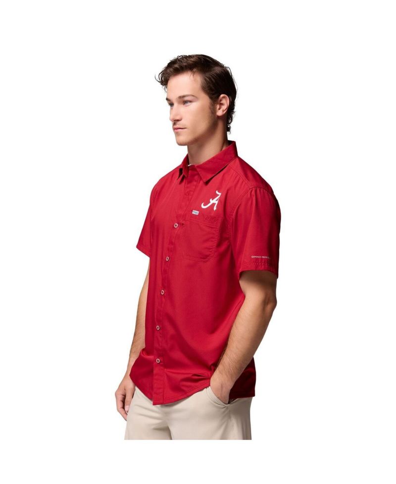 Men's Crimson Alabama Crimson Tide Slack Tide Camp Button-Up Shirt
