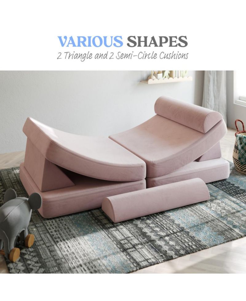 Conner Modular Play Couch For Kids With Convertible 6-Piece Design And Soft Foam Cushions