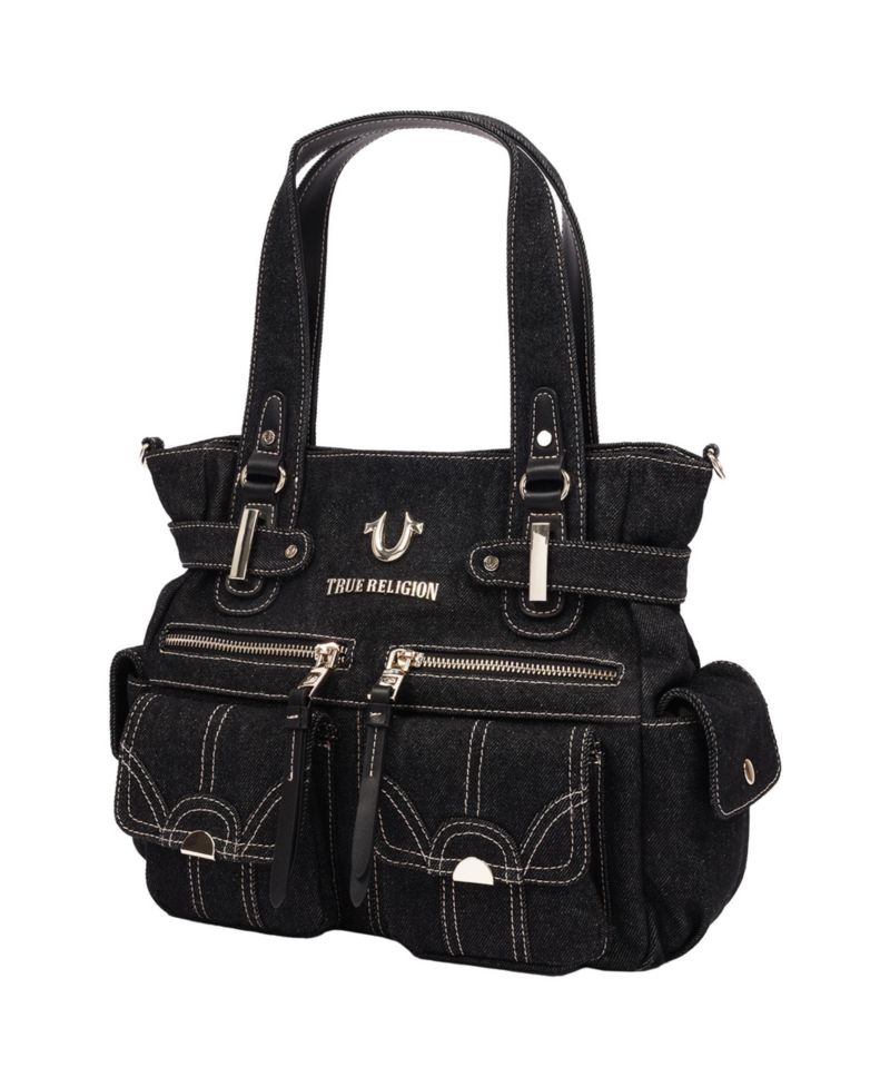 Women's Multi Pocket Denim Cinch Tote