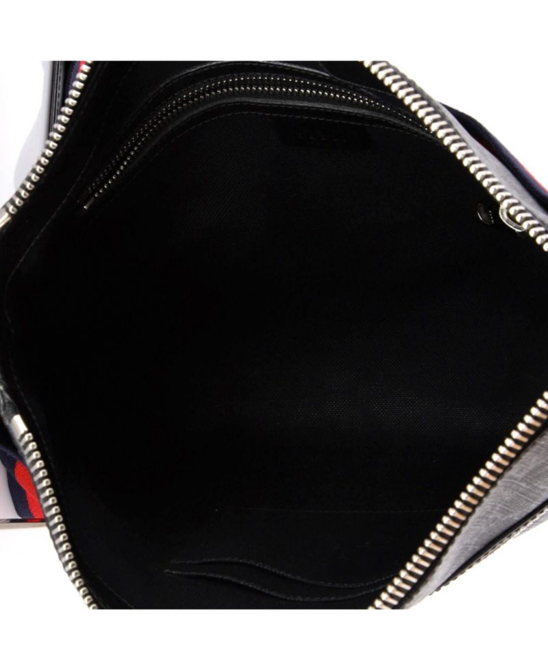 Medium Web Strap Front Zip Messenger Bag GG Coated Canvas