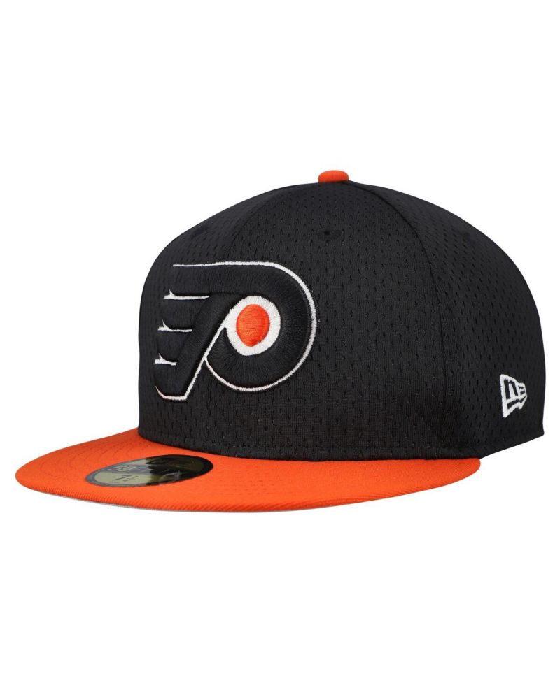 Men's Black/Orange Philadelphia Flyers Mesh Crown Two-Tone 59FIFTY Fitted Hat