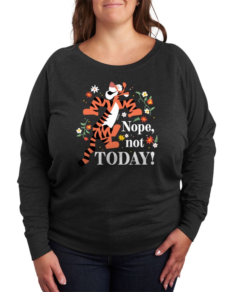 Plus Size Winnie The Pooh Nope Not Today Graphic Pullover T-Shirt