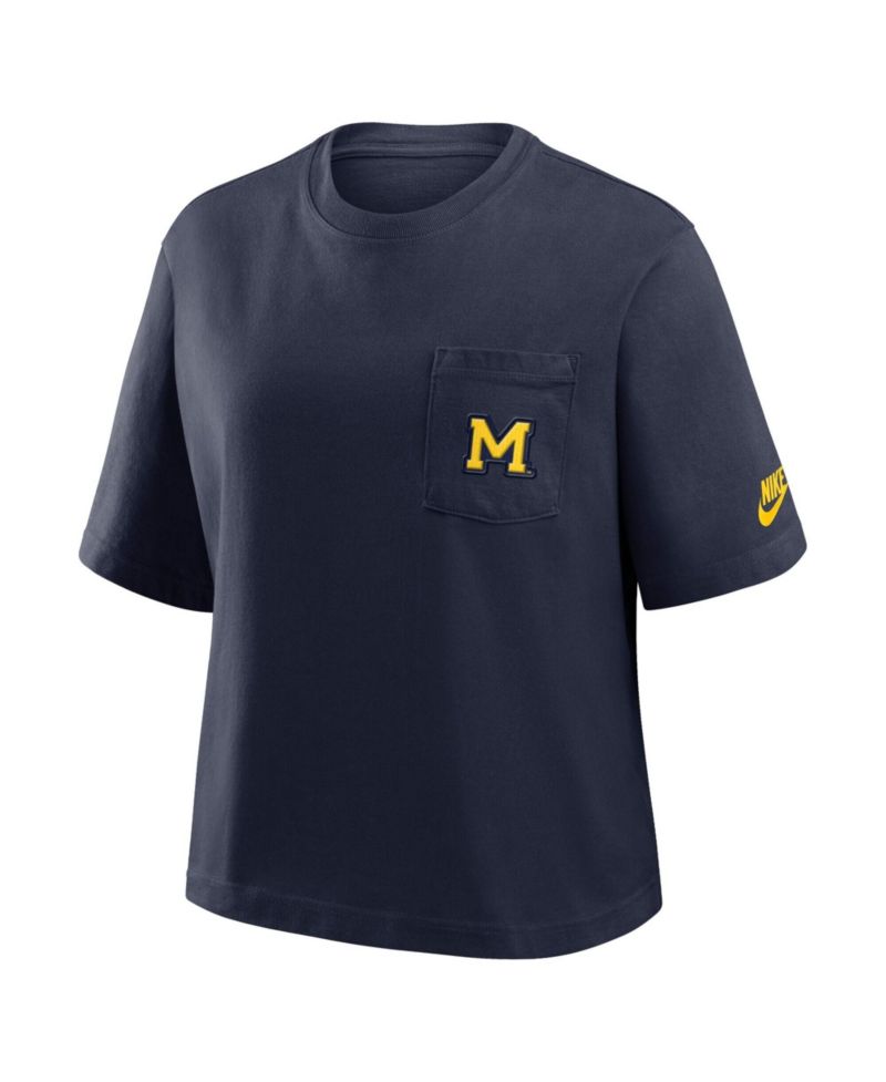 Women's Michigan Wolverines Legacy Pocket Boxy T-Shirt