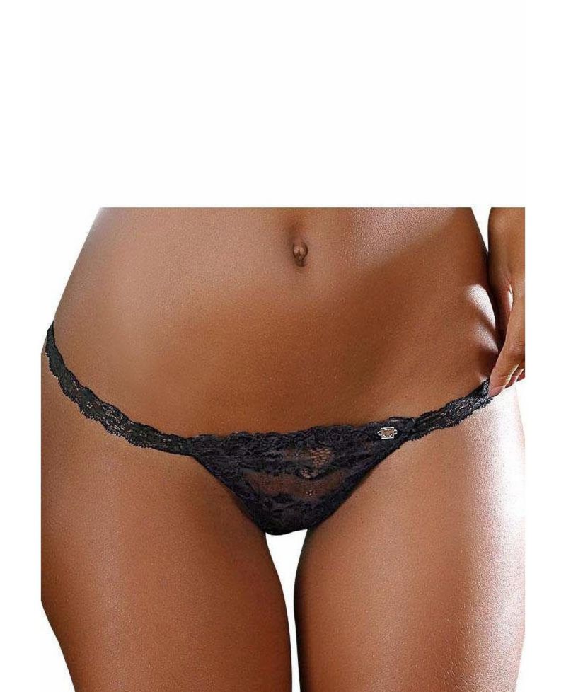 Women's Floral Print Lace Minimal-Coverage Thong Underwear