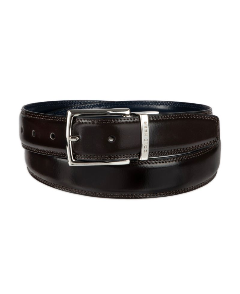 32MM Men's Two-in-One Reversible Leather Dress Belt