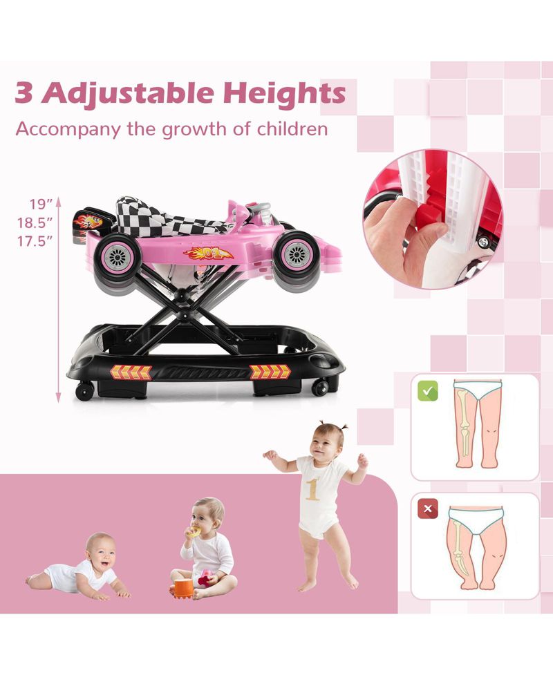 Convertible Baby Walker with 3 Adjustable Height Settings