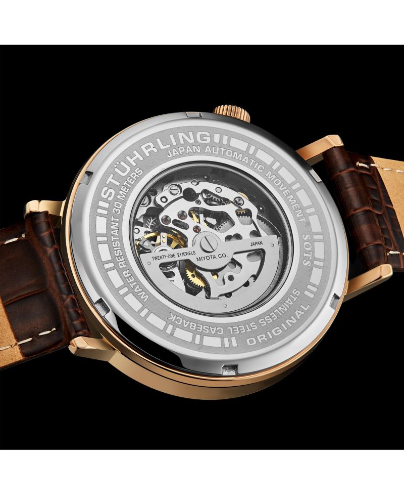 Mens 1021 Quasar Skeleton Automatic 42mm Watch