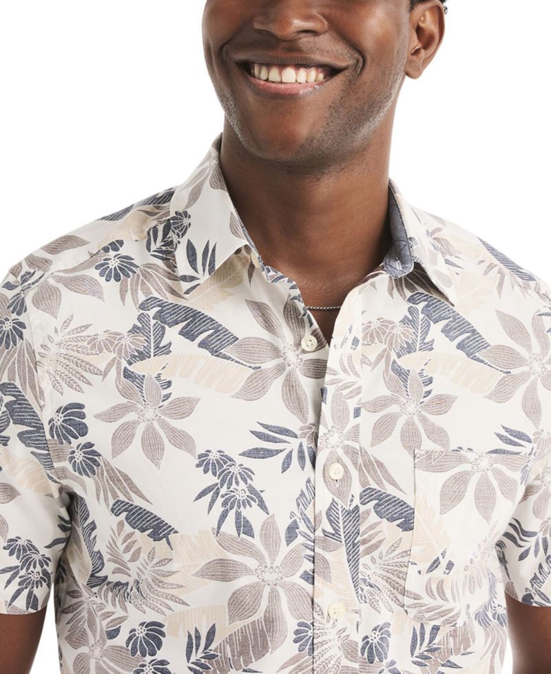 Men's Leaf Printed Short-Sleeve Shirt