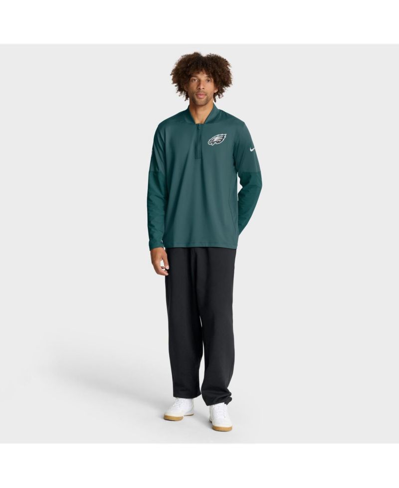 Men's Green Philadelphia Eagles Sideline Dri-FIT Half-Zip Pullover Hoodie